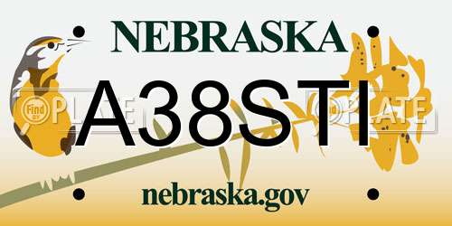 A38STI Nebraska License Plate