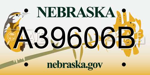 A39606B Nebraska License Plate