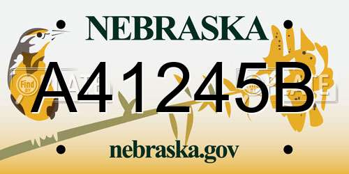 A41245B Nebraska License Plate