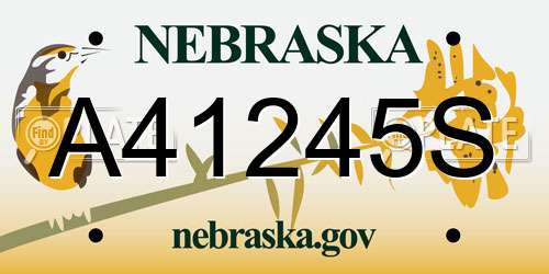 A41245S Nebraska License Plate