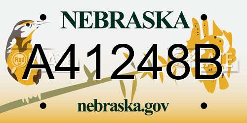 A41248B Nebraska License Plate
