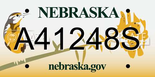 A41248S Nebraska License Plate