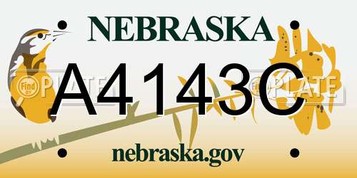A4143C Nebraska License Plate