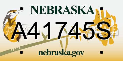 A41745S Nebraska License Plate