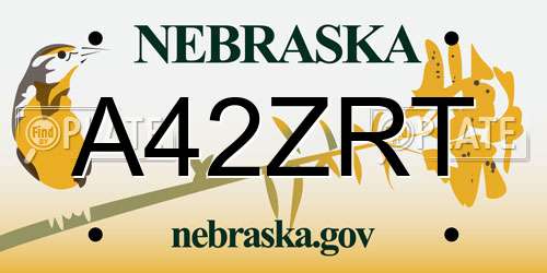 A42ZRT Nebraska License Plate
