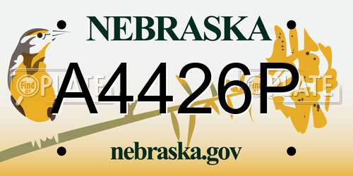 A4426P Nebraska License Plate