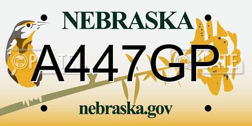 A447GP Nebraska License Plate