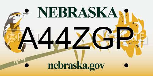 A44ZGP Nebraska License Plate