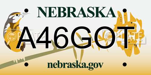 A46GOT Nebraska License Plate