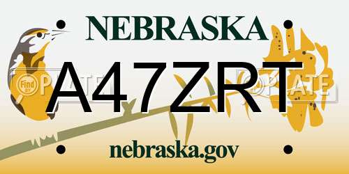 A47ZRT Nebraska License Plate