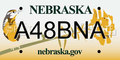 A48BNA Nebraska License Plate