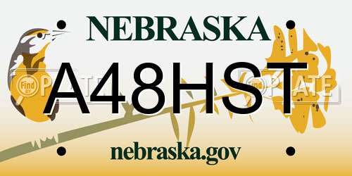 A48HST Nebraska License Plate