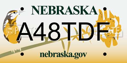 A48TDF Nebraska License Plate