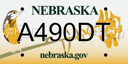 A490DT Nebraska License Plate
