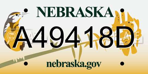 A49418D Nebraska License Plate