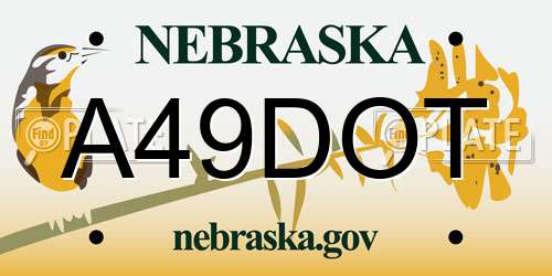 A49DOT Nebraska License Plate