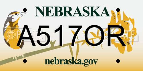 A517OR Nebraska License Plate