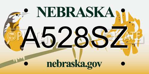 A528SZ Nebraska License Plate