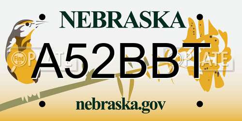 A52BBT Nebraska License Plate