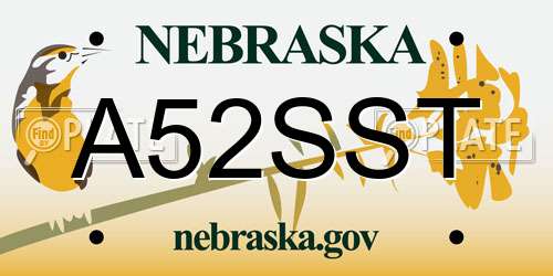 A52SST Nebraska License Plate