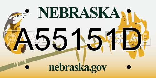 A55151D Nebraska License Plate