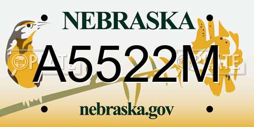 A5522M Nebraska License Plate