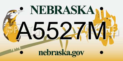 A5527M Nebraska License Plate