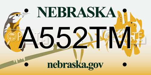 A552TM Nebraska License Plate