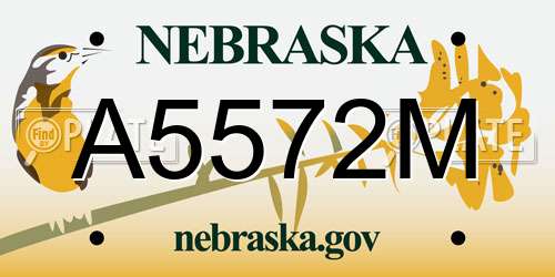 A5572M Nebraska License Plate