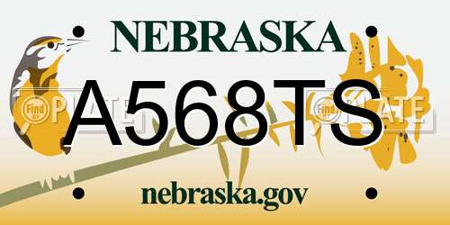 A568TS Nebraska License Plate