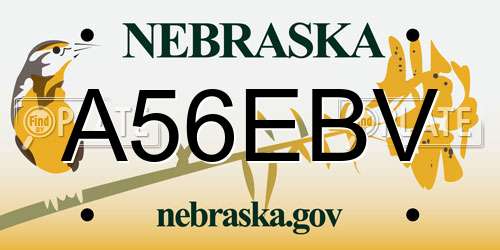 A56EBV Nebraska License Plate