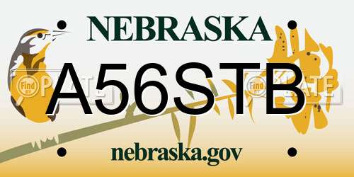 A56STB Nebraska License Plate
