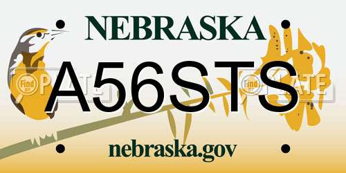 A56STS Nebraska License Plate