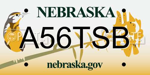 A56TSB Nebraska License Plate
