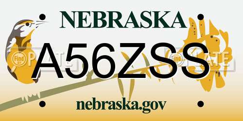 A56ZSS Nebraska License Plate