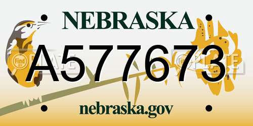 A577673 Nebraska License Plate