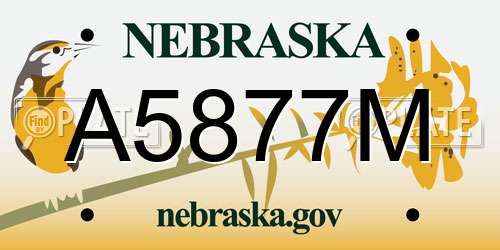 A5877M Nebraska License Plate