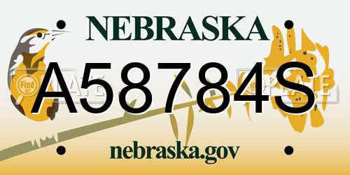 A58784S Nebraska License Plate