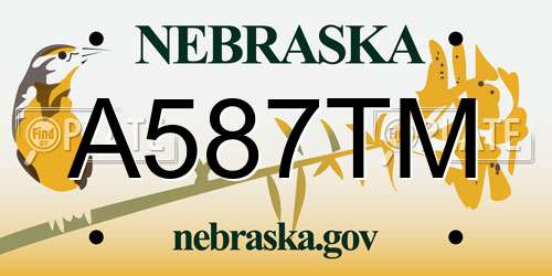 A587TM Nebraska License Plate