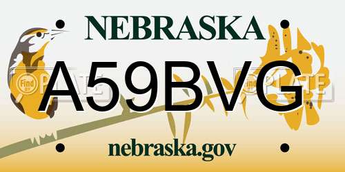 A59BVG Nebraska License Plate