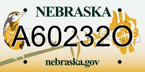 A60232O Nebraska License Plate