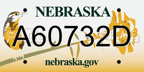 A60732D Nebraska License Plate