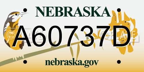 A60737D Nebraska License Plate