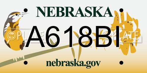 A618BI Nebraska License Plate