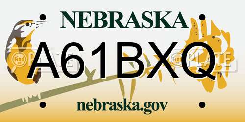 A61BXQ Nebraska License Plate
