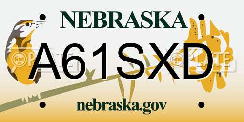 A61SXD Nebraska License Plate