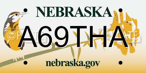 A69THA Nebraska License Plate