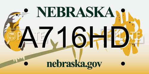 A716HD Nebraska License Plate