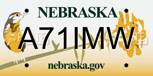 A71IMW Nebraska License Plate