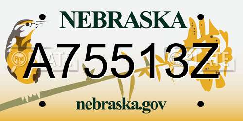 A75513Z Nebraska License Plate